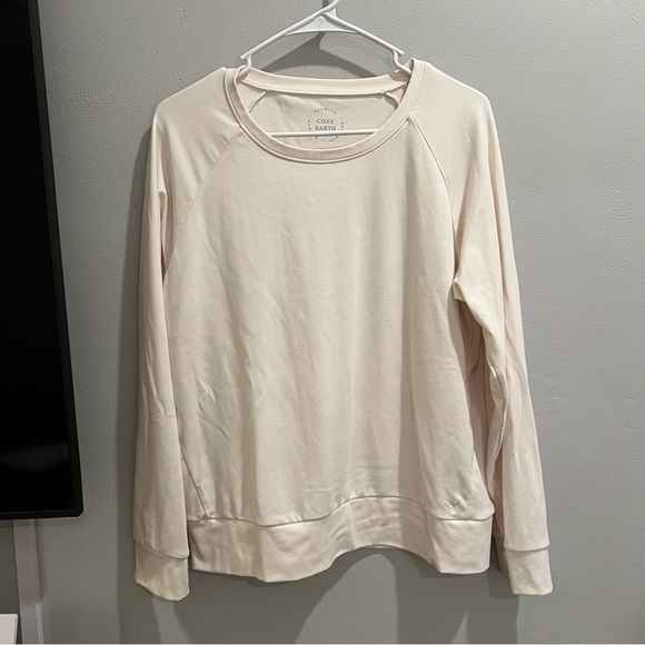 Cozy Earth Bamboo Pullover Crew Ultra Soft Ivory L - Picture 5 of 11